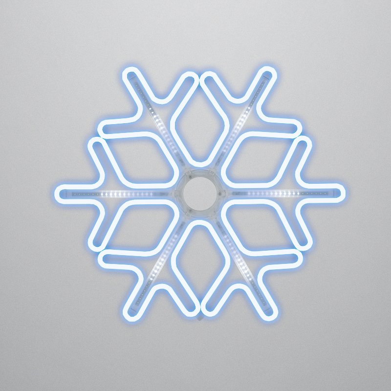 Фигура Снежинка из гибкого неона с эффектом тающих сосулек, 60х60 см, цвет свечения синий/белый NEON-NIGHT NEON-NIGHT 501-223 фото