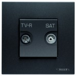 N2251.7 AN Розетка TV-R-SAT оконечная с накладкой, серия Zenit, цвет антрацит, ABB фото