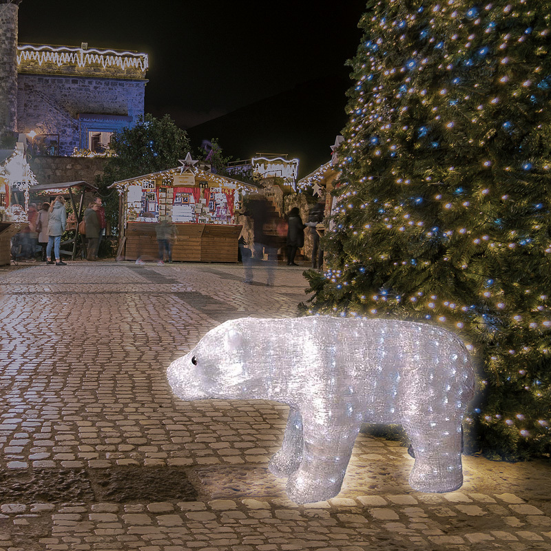 Акриловая светодиодная фигура Полярный медведь 112х58 см, 400 светодиодов, понижающий трансформатор в комплекте NEON-NIGHT 513-124 фото