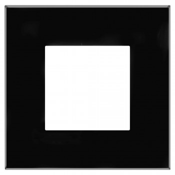Рамка Черный квадрат 2 модуля DKC Avanti 4402902 фото