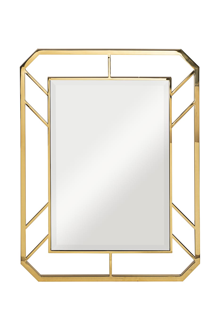Зеркало прямоугольное в метал. раме цвет золото 71*91*2см Garda Decor KFG081 фото