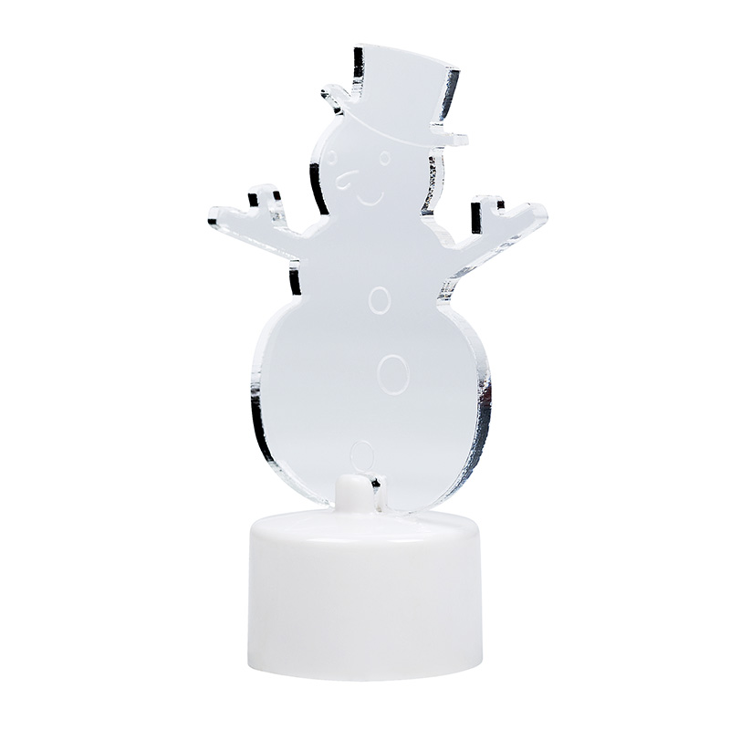 Фигура светодиодная на подставке Снеговик в шляпе 2D, RGB NEON-NIGHT 501-043 фото