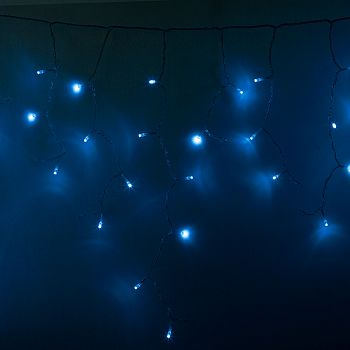 Гирлянда Айсикл (бахрома) светодиодный, 4,8 х 0,6 м, прозрачный провод, 230 В, диоды синие, 176 LED NEON-NIGHT NEON-NIGHT 255-143 фото
