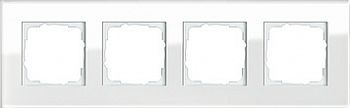 021412 Рамка Esprit Белое стекло 4-постовая Gira фото