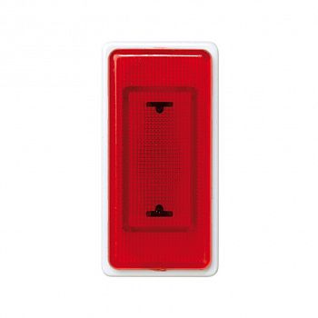 27810-34 Индикатор системы "ждите-входите", прозрачный красный рассеиватель, узкий модуль, Simon 27, белый фото