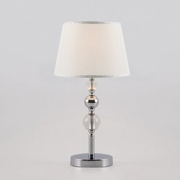 Настольная лампа с абажуром Eurosvet Sortino a045196 01071/1 хром фото