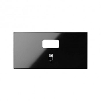 Накладка розетки USB черный глянец Simon 100, 10001091-138 фото