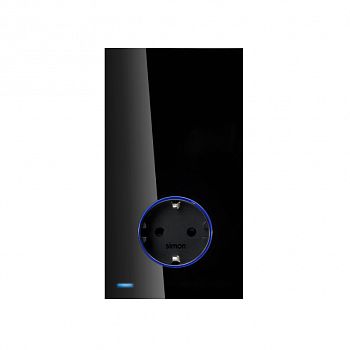 Hub Pro iO с розеткой Schuko 2Р+Е 16А 230В~ черный глянец Simon 100, 10034108-138 фото
